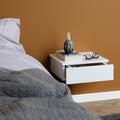 Avon Square Bedside Table with 1 Drawer in White