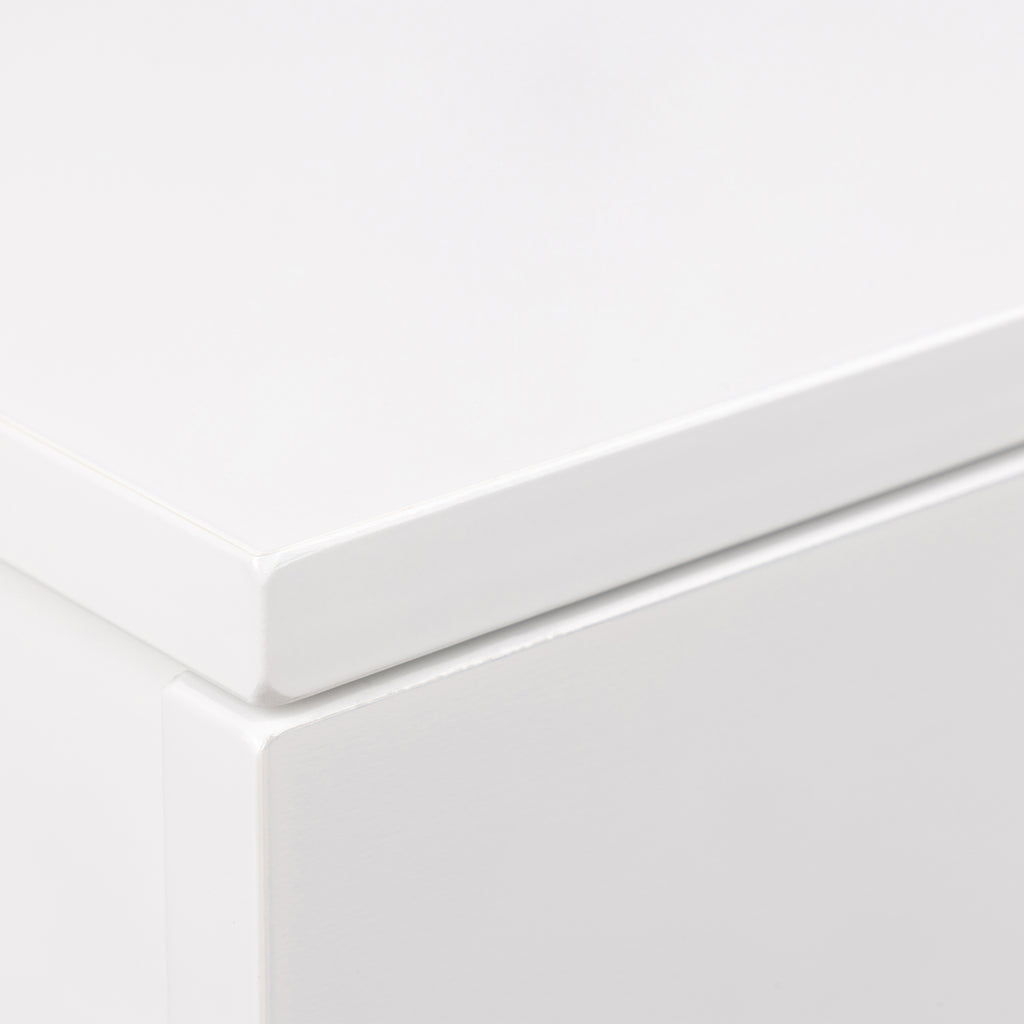 Avon Square Bedside Table with 1 Drawer in White