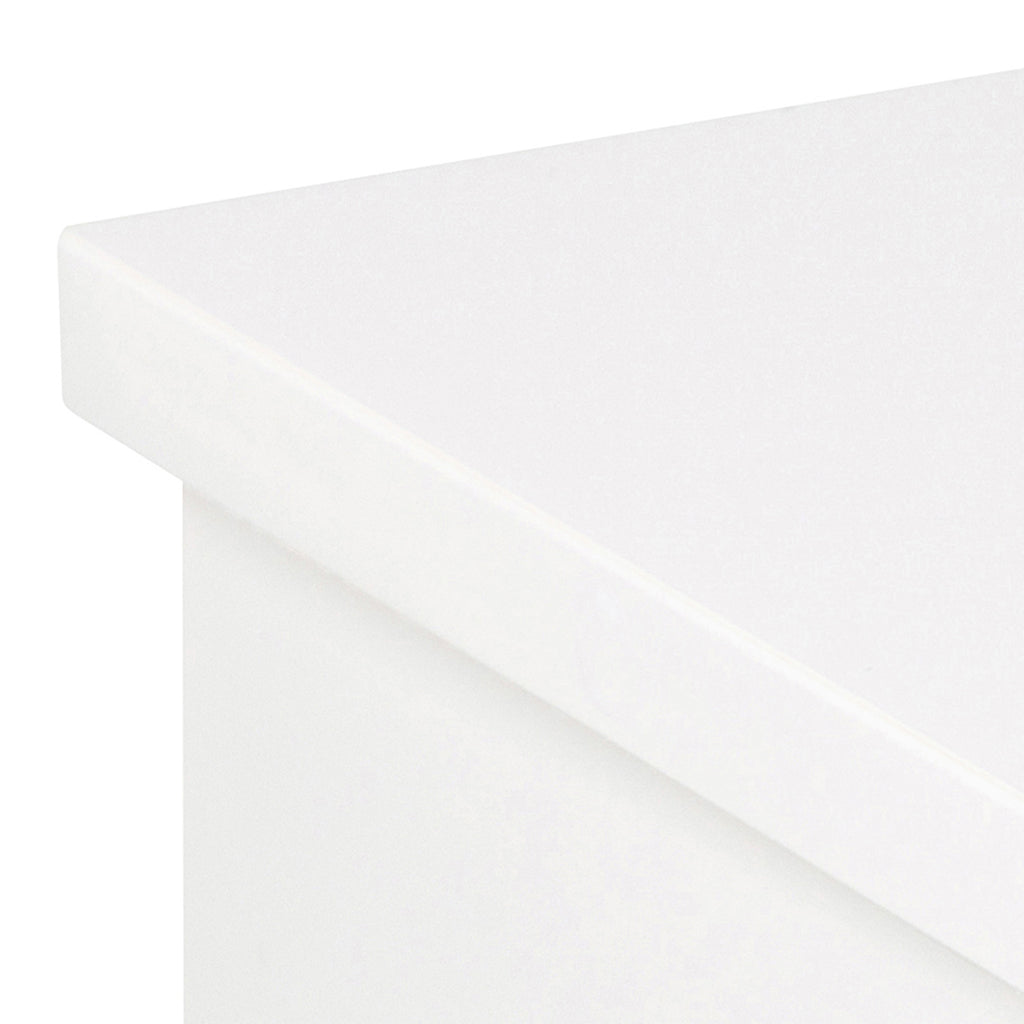 Avon Square Bedside Table with 1 Drawer in White