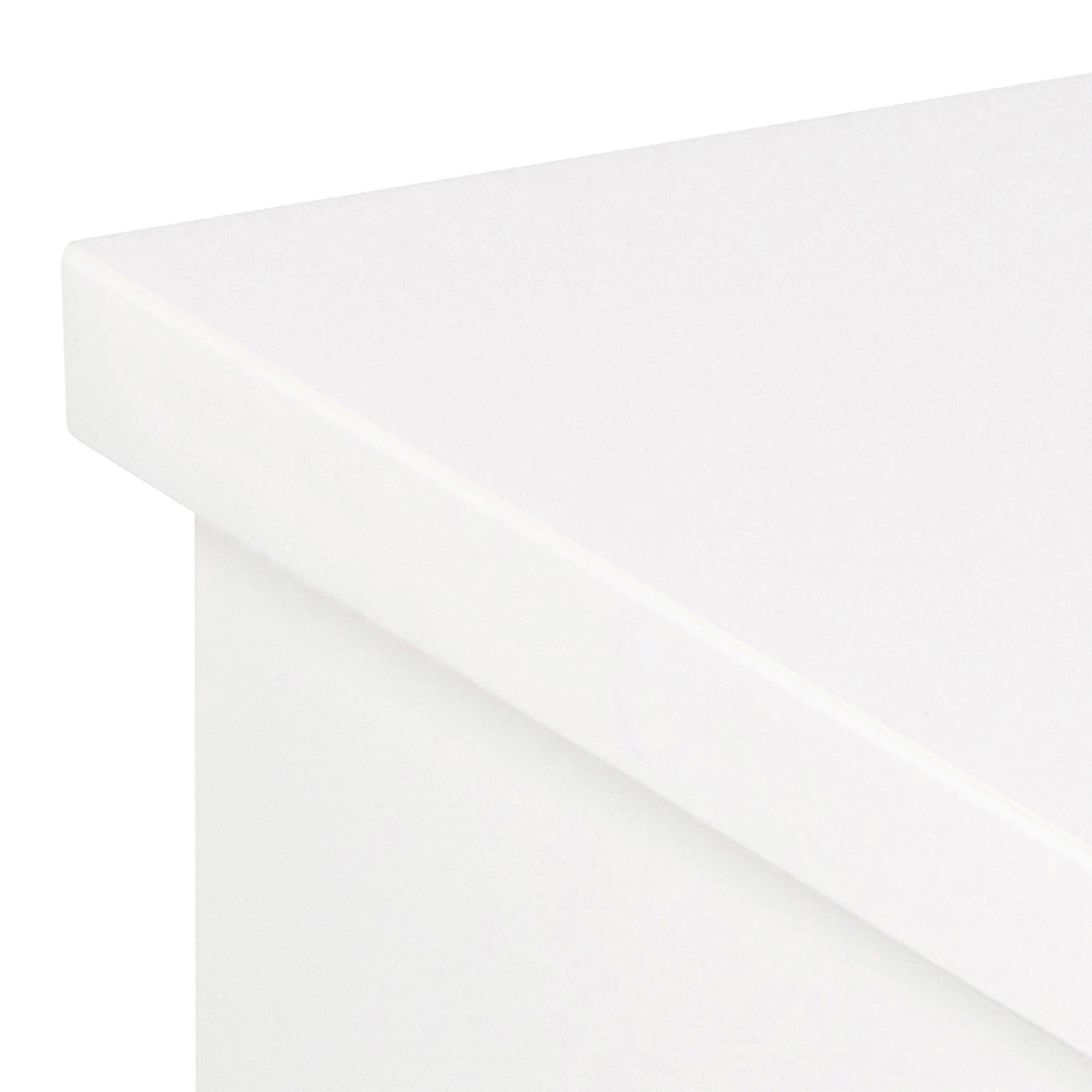 Avon Square Bedside Table with 1 Drawer in White