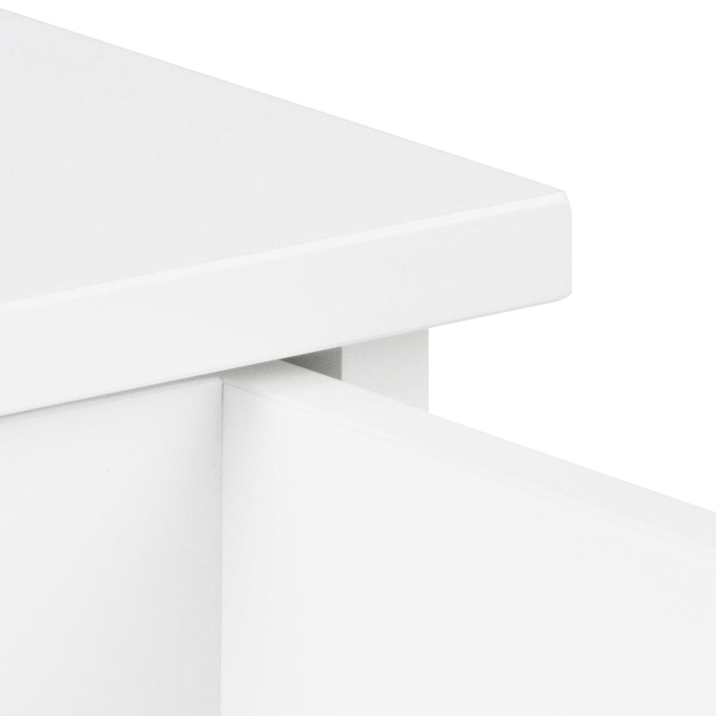 Avon Square Bedside Table with 1 Drawer in White