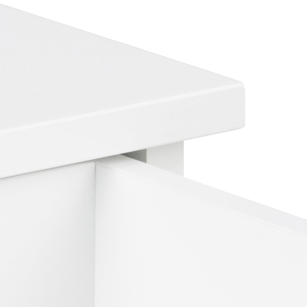Avon Square Bedside Table with 1 Drawer in White