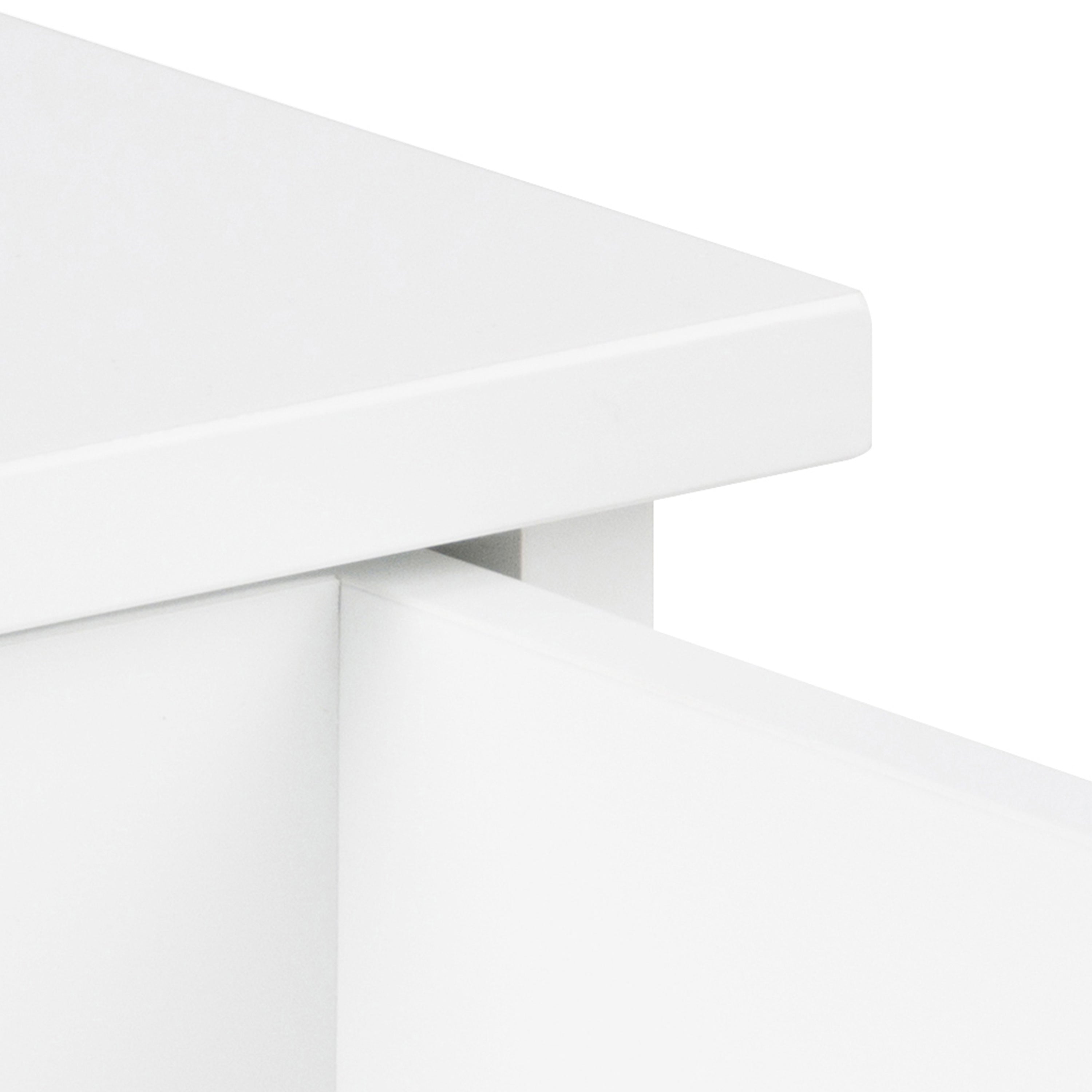 Avon Square Bedside Table with 1 Drawer in White