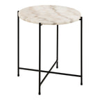 Avril Side Table with White Marble Top 42x45cm