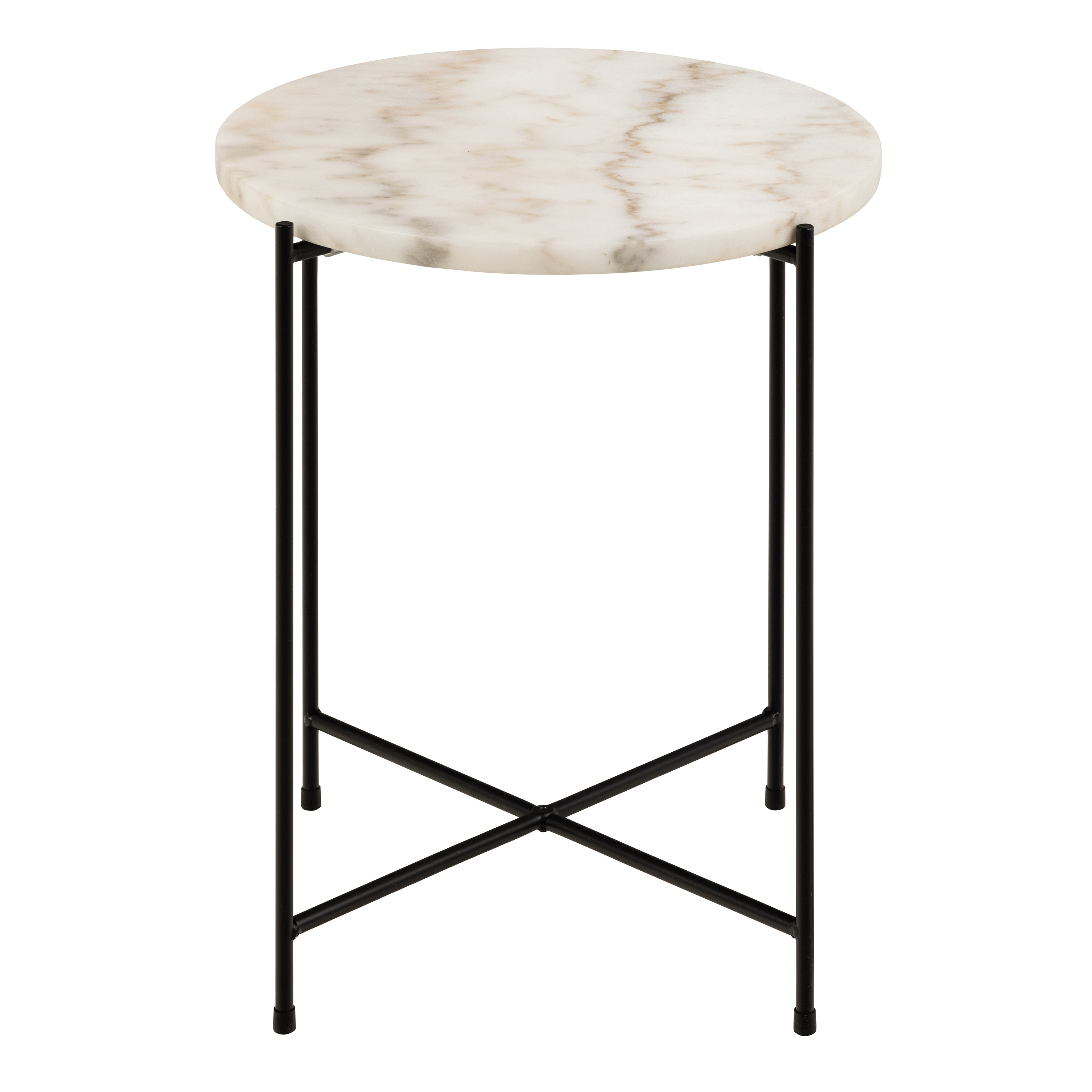 Avril Side Table with White Marble Top 42x45cm