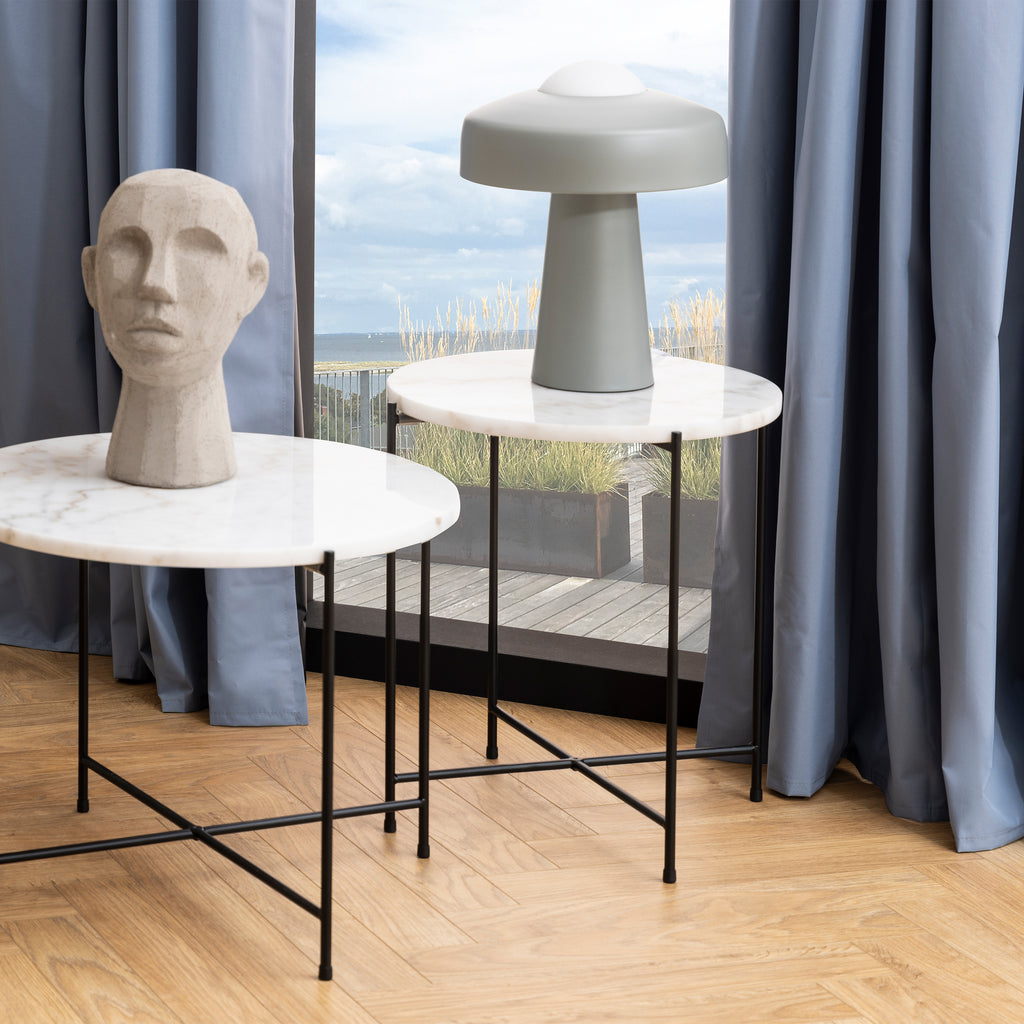 Avril Side Table with White Marble Top 42x45cm