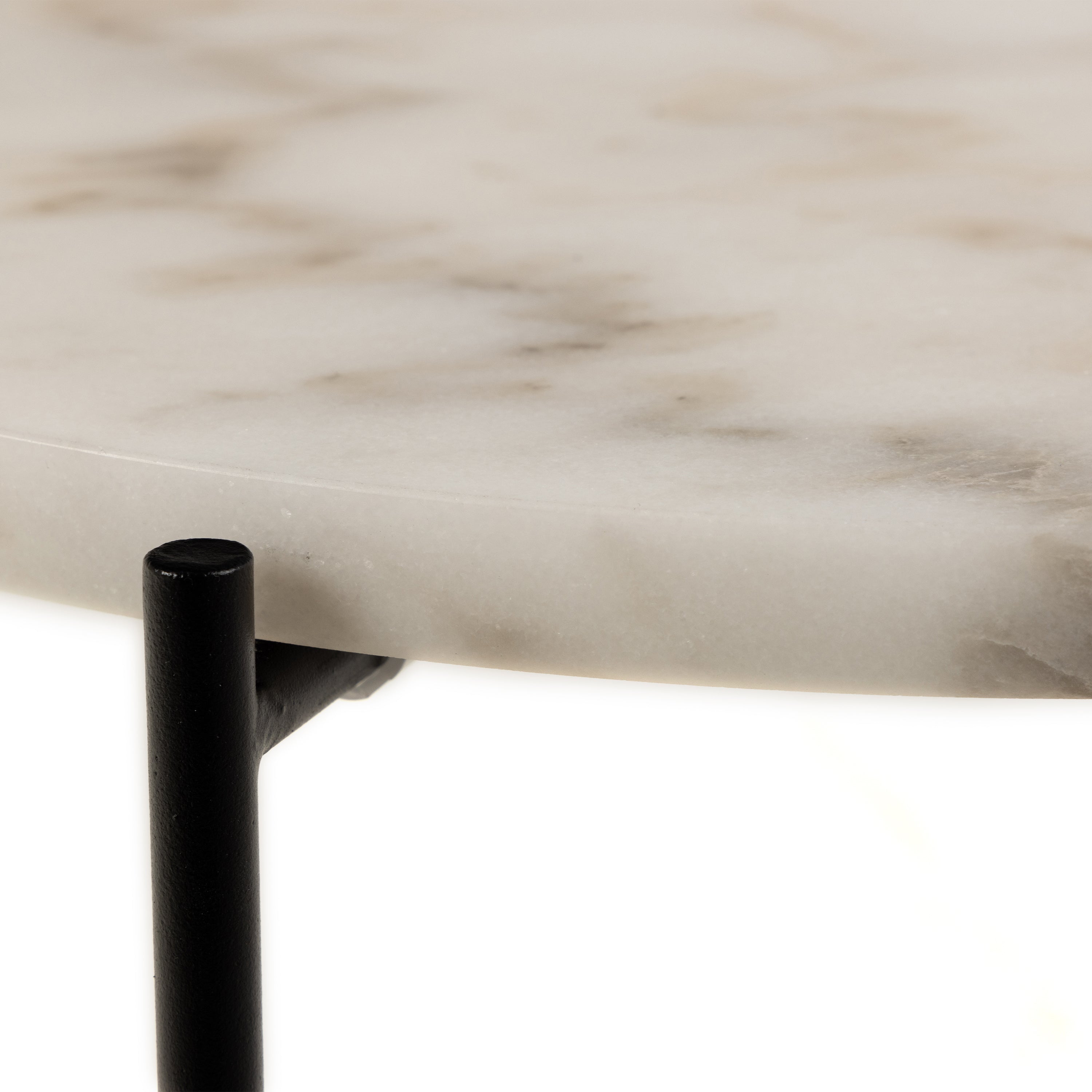 Avril Side Table with White Marble Top 42x45cm