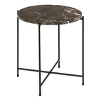 Avril Side Table with Brown Marble Top 42x45cm