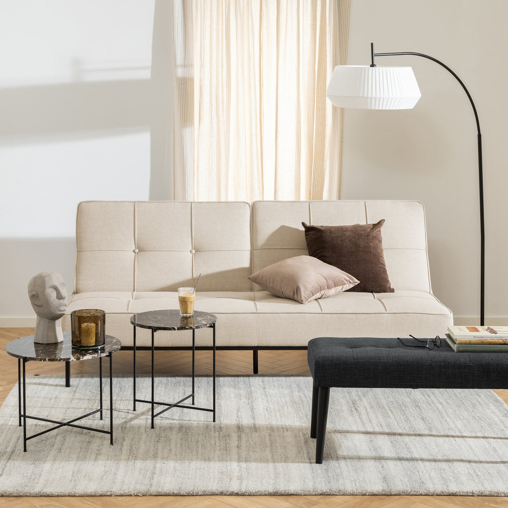 Avril Side Table with Brown Marble Top 42x45cm