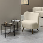 Avril Side Table with Brown Marble Top 42x45cm