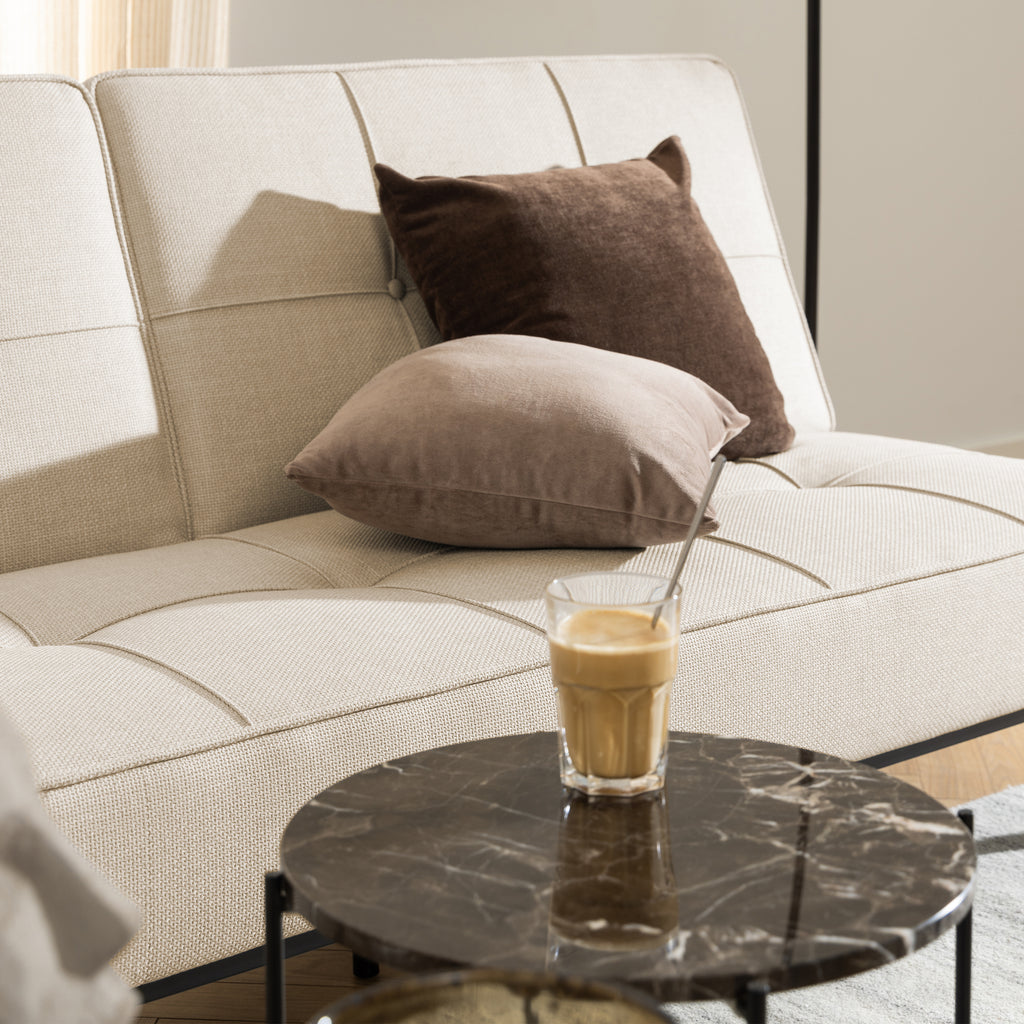 Avril Side Table with Brown Marble Top 42x45cm