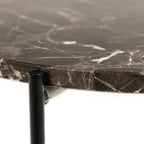 Avril Side Table with Brown Marble Top 42x45cm