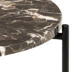 Avril Side Table with Brown Marble Top 42x45cm