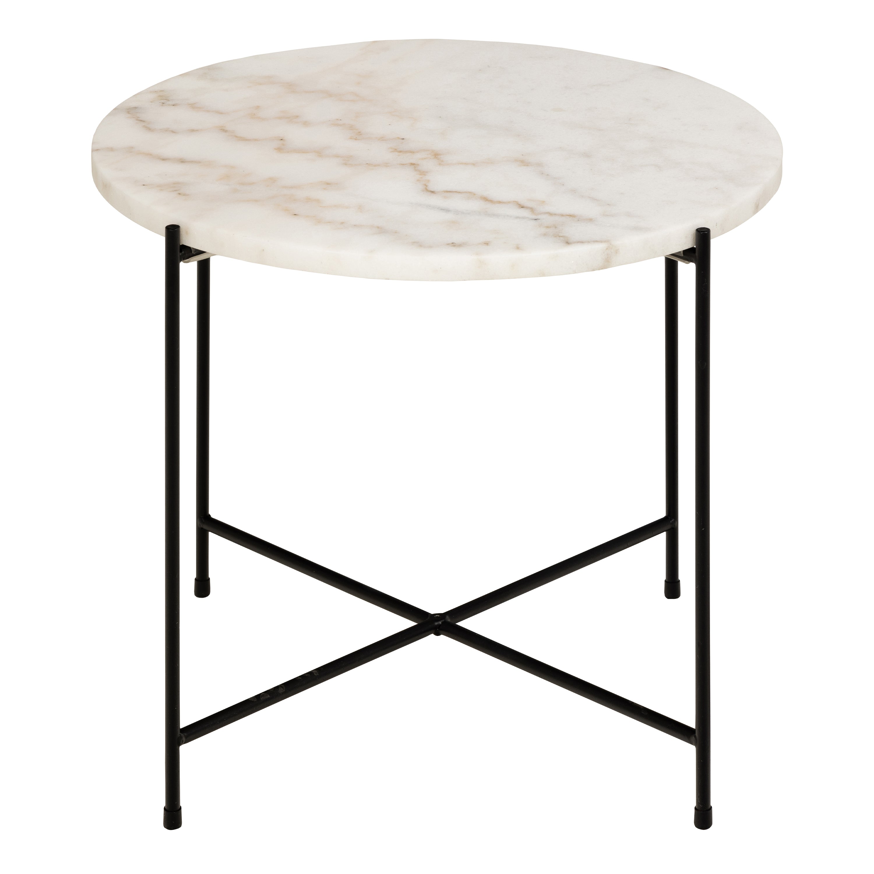 Avril Side Table with White Marble Top 52x40cm