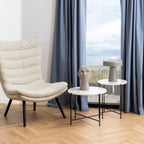 Avril Side Table with White Marble Top 52x40cm