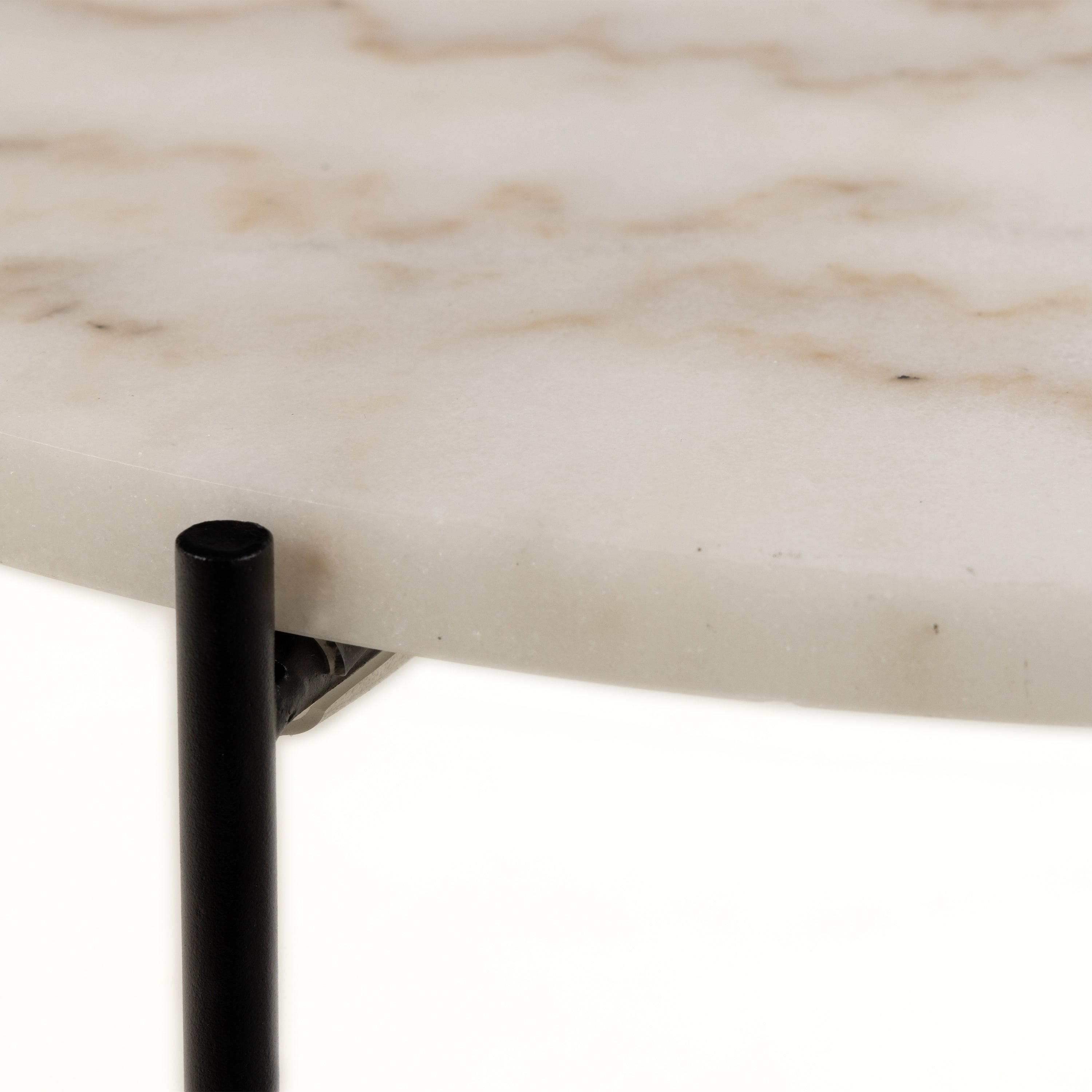 Avril Side Table with White Marble Top 52x40cm