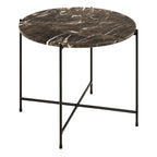 Avril Side Table with Brown Marble Top 52x40cm