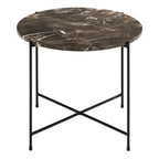 Avril Side Table with Brown Marble Top 52x40cm