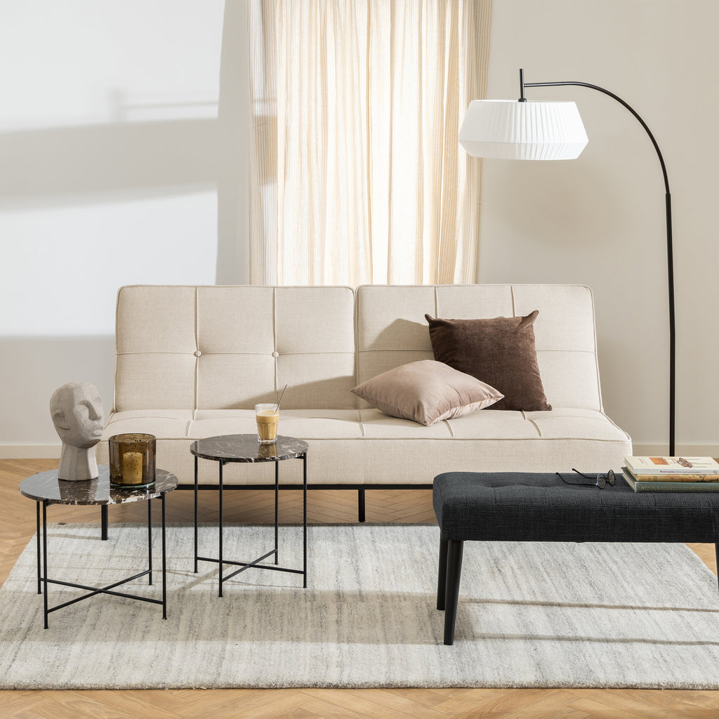 Avril Side Table with Brown Marble Top 52x40cm
