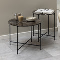 Avril Side Table with Brown Marble Top 52x40cm
