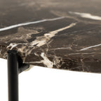 Avril Side Table with Brown Marble Top 52x40cm