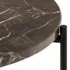 Avril Side Table with Brown Marble Top 52x40cm
