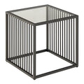 Sylvester Side Table in Black with Glass Top