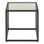 Sylvester Side Table in Black with Glass Top
