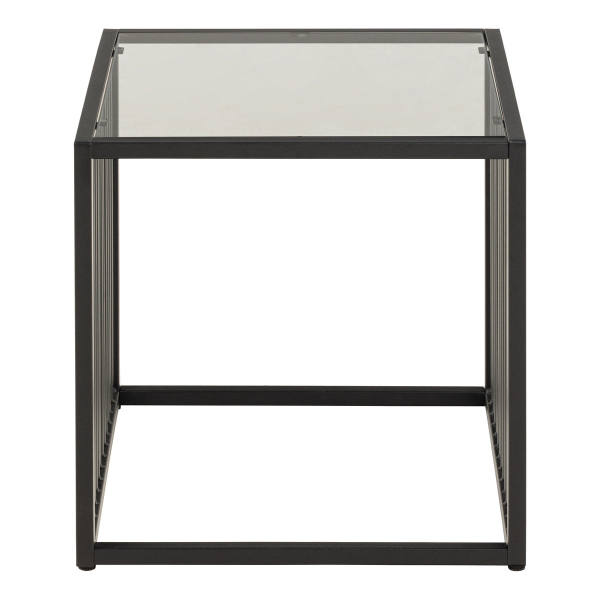 Sylvester Side Table in Black with Glass Top