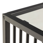 Sylvester Side Table in Black with Glass Top
