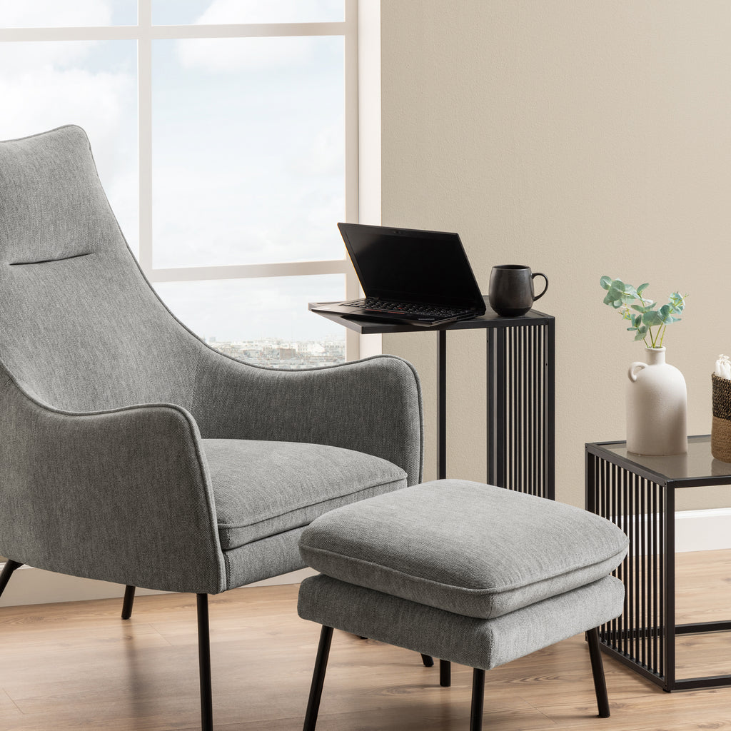 Sylvester Tall Side Table in Black