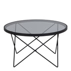 Cuxton Black Coffee Table with Smoked Glass Top