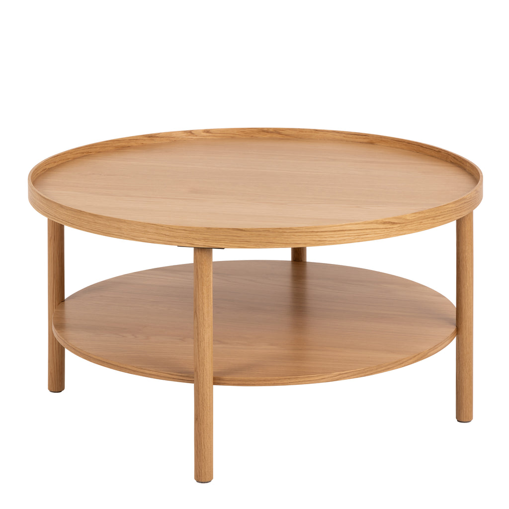 Bicester Round Coffee Table in Oak 80x42cm