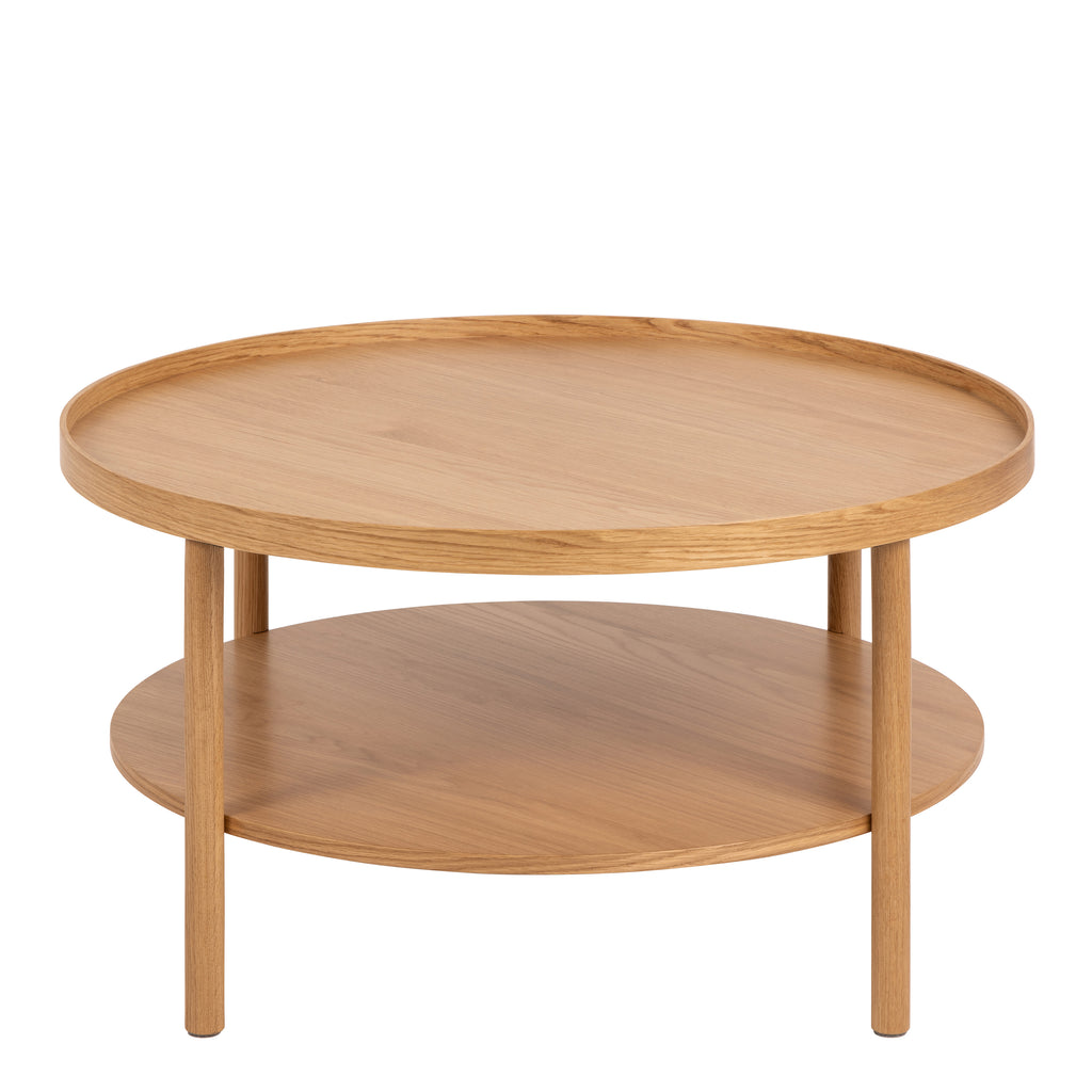 Bicester Round Coffee Table in Oak 80x42cm