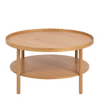 Bicester Round Coffee Table in Oak 80x42cm