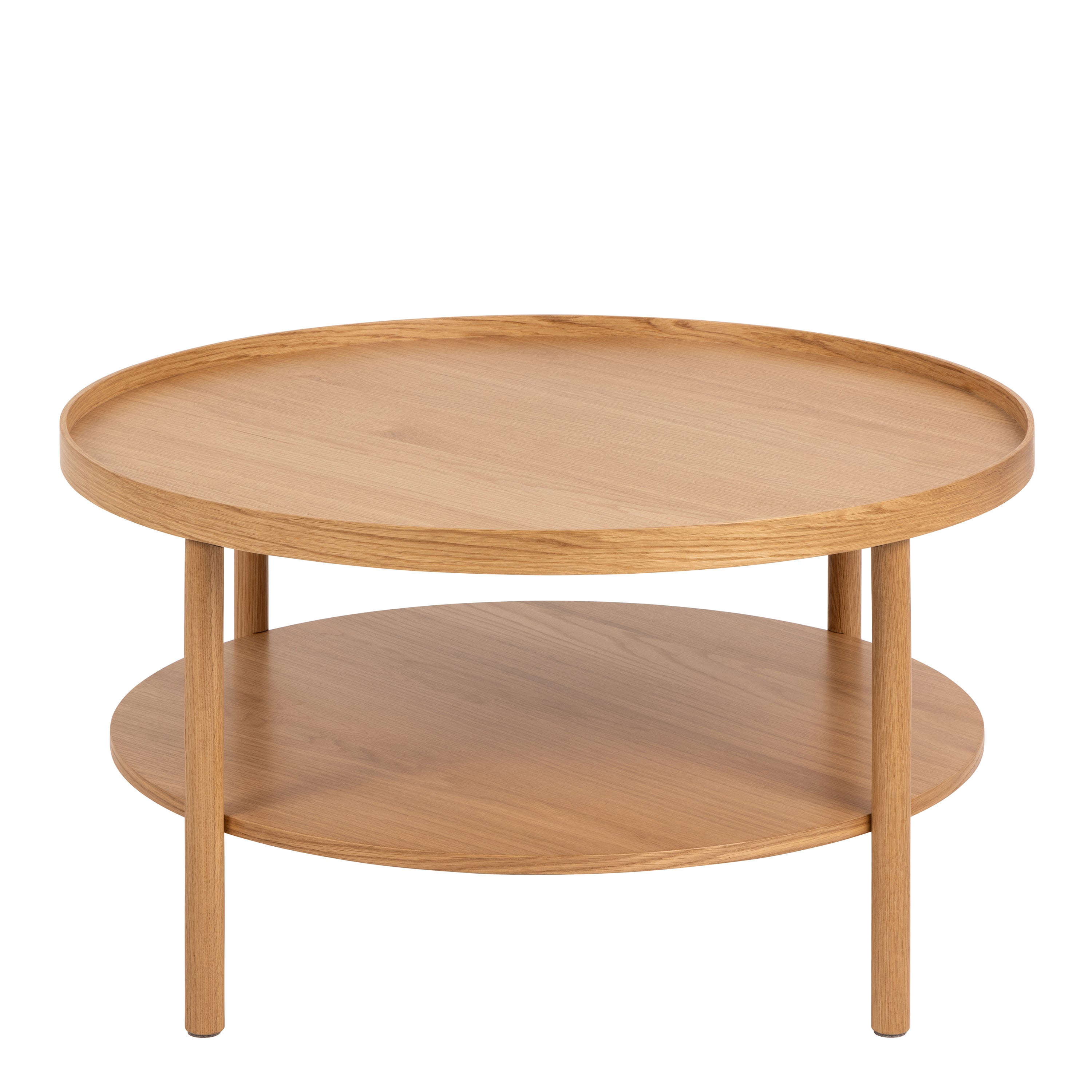 Bicester Round Coffee Table in Oak 80x42cm