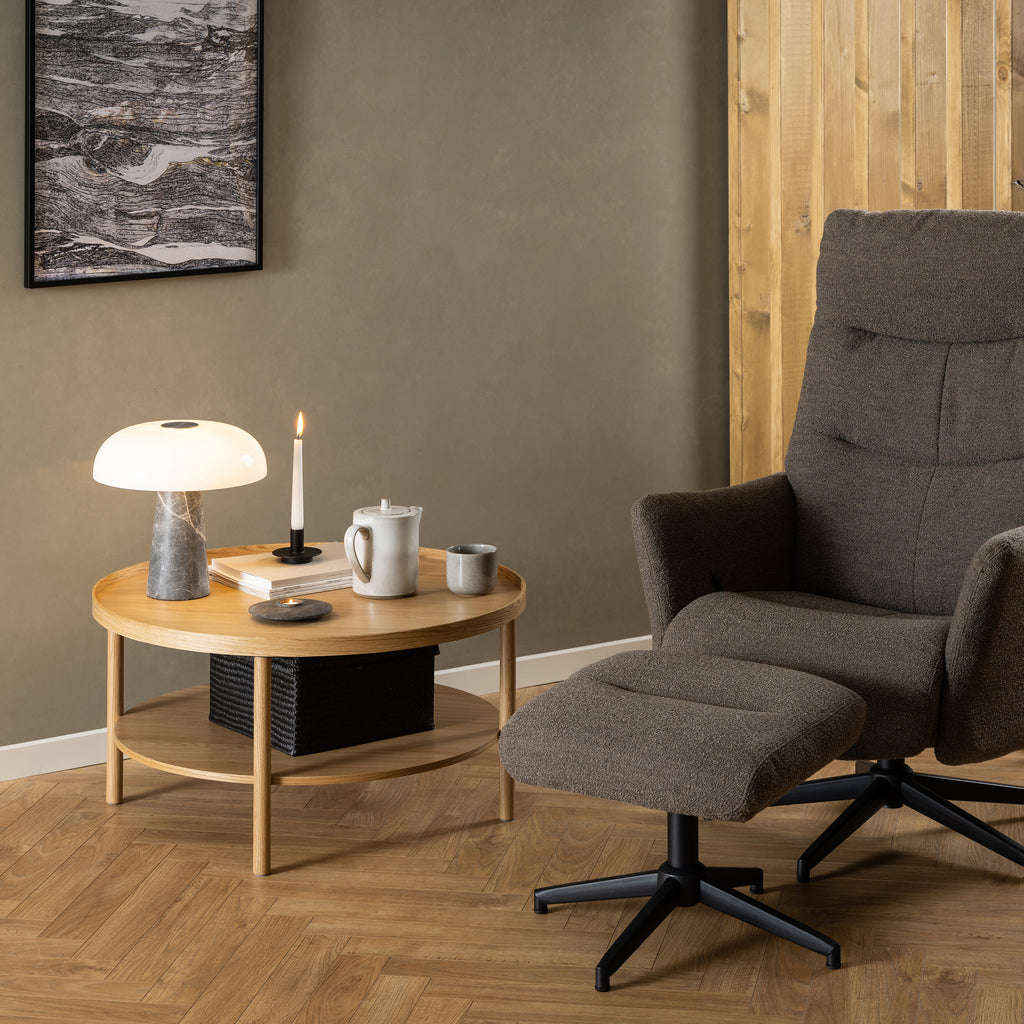Bicester Round Coffee Table in Oak 80x42cm