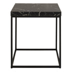 Barossa Coffee Table with Black Marble Marquina Top & Black Steel Base 40cm