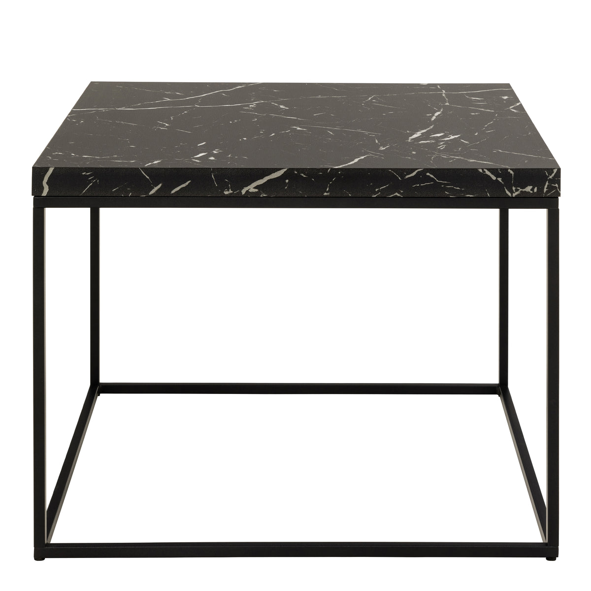 Barossa Coffee Table with Black Marble Marquina Top & Black Steel Base 60cm