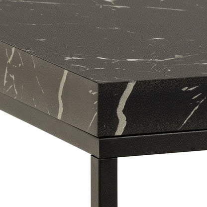 Barossa Coffee Table with Black Marble Marquina Top & Black Steel Base 60cm