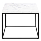 Barossa Coffee Table with White Marble Carrara Top & Black Steel Base 60cm