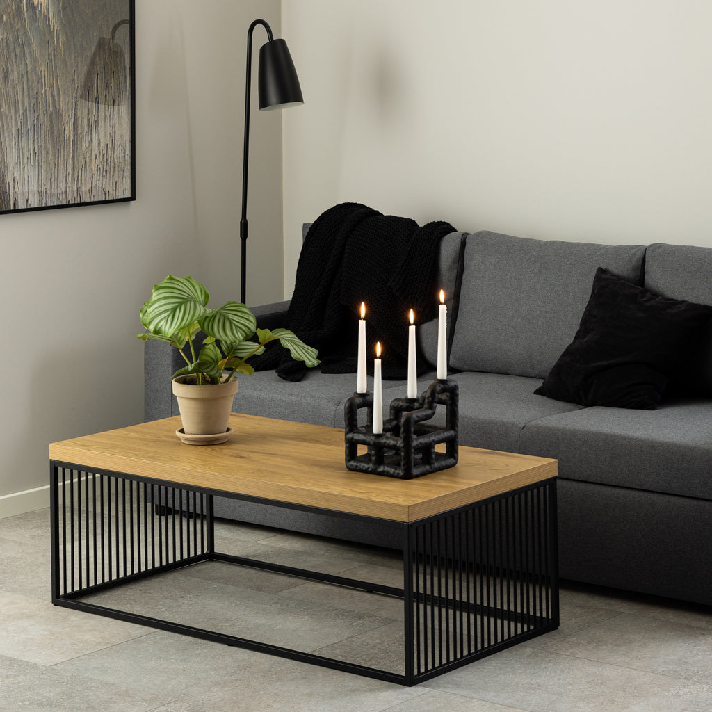 Sylvester Coffee Table in Black and Oak