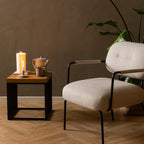 Sylvester Side Table in Black and Oak