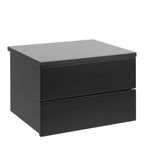 Avon Bedside Table with 2 Drawers in Black