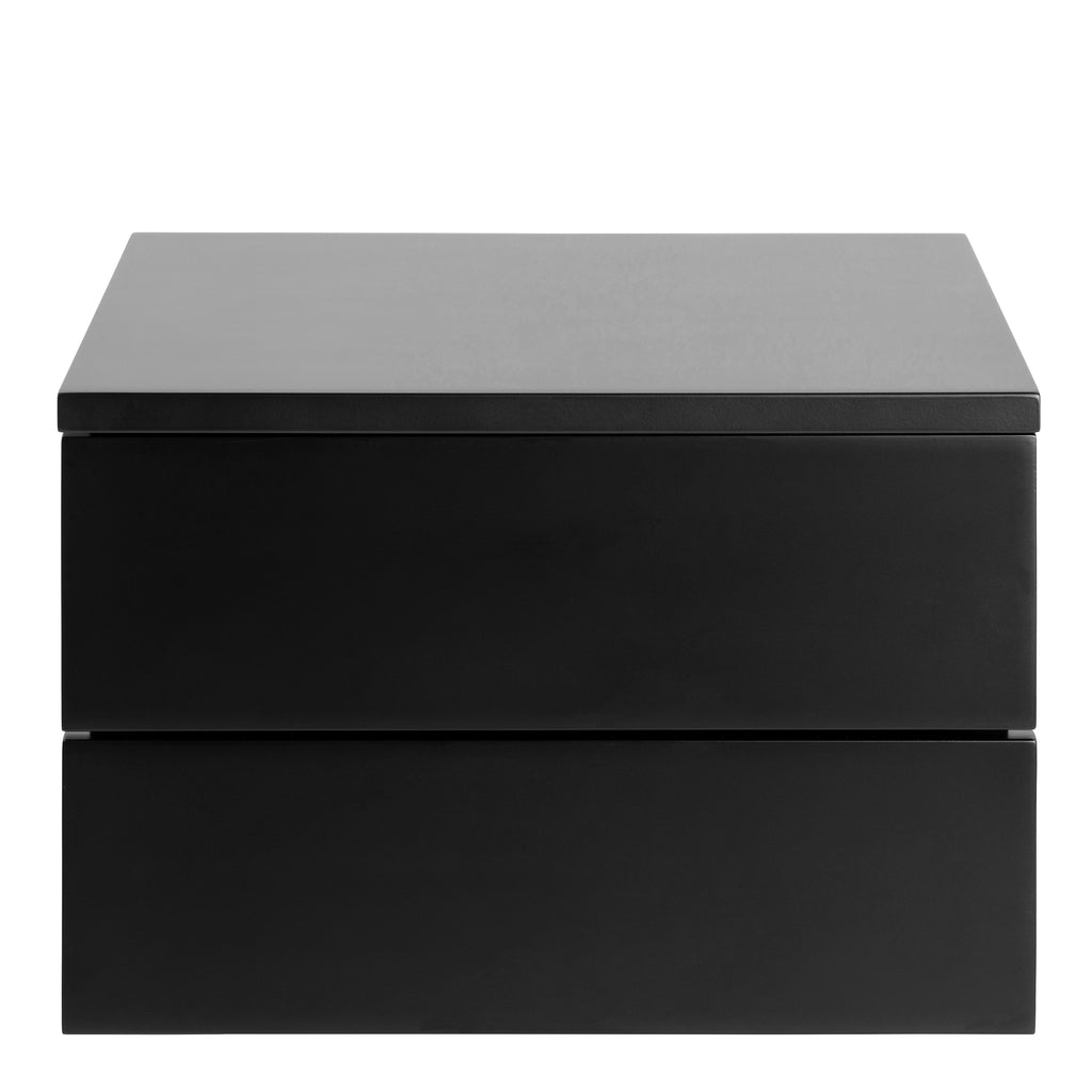 Avon Bedside Table with 2 Drawers in Black