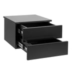 Avon Bedside Table with 2 Drawers in Black