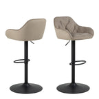 Bridget Swivel Bar Stool with Height Adjustable Function in Beige Set of 2