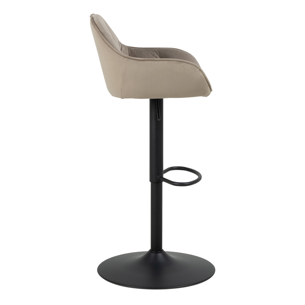 Bridget Swivel Bar Stool with Height Adjustable Function in Beige Set of 2