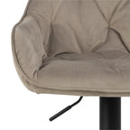 Bridget Swivel Bar Stool with Height Adjustable Function in Beige Set of 2