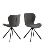 Matilda Swivel Dining Chairs in Grey Fabic Set of 2